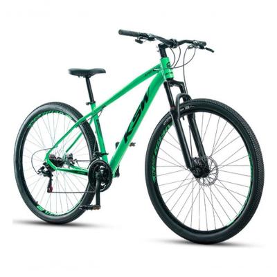 Bicicleta Ksw Xlt 100 Aro 29 24v Shimano Freio A Disco Mecânico Mtb Alumínio Verde 17