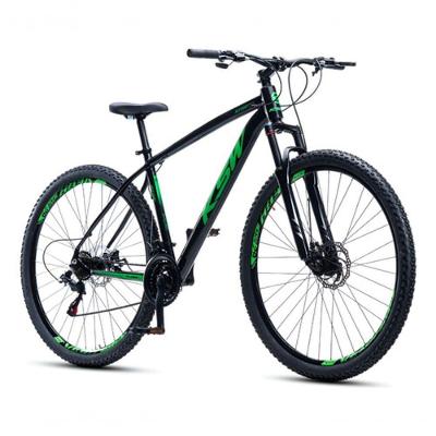 Bicicleta Ksw Xlt 100 Aro 29 24v Shimano Freio A Disco Mecânico Mtb Alumínio Preto/verde 17