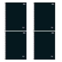 Caderno Espiral Universitário Zip 80 Folhas Preto 4 Unidades - Tilibra - 1