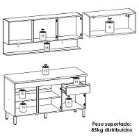 Cozinha Modulada 3 Pecas Com Balcao Tampo Line Gris Cp Freijo Ktp Gris Cp Freijo