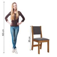 Conjunto Com 2 Cadeiras Estofadas Veludo Sone Sala De Jantar Viero Madeirado / Cinza - 4