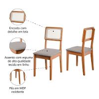 Conjunto 2 Cadeiras Encosto Em Tela Sala De Jantar Santiago Dobuê Madeirado/off White - 3