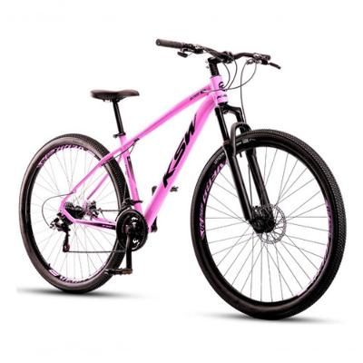 Bicicleta Ksw Xlt 100 Aro 29 24v Shimano Freio A Disco Mecânico Mtb Alumínio Rosa 15