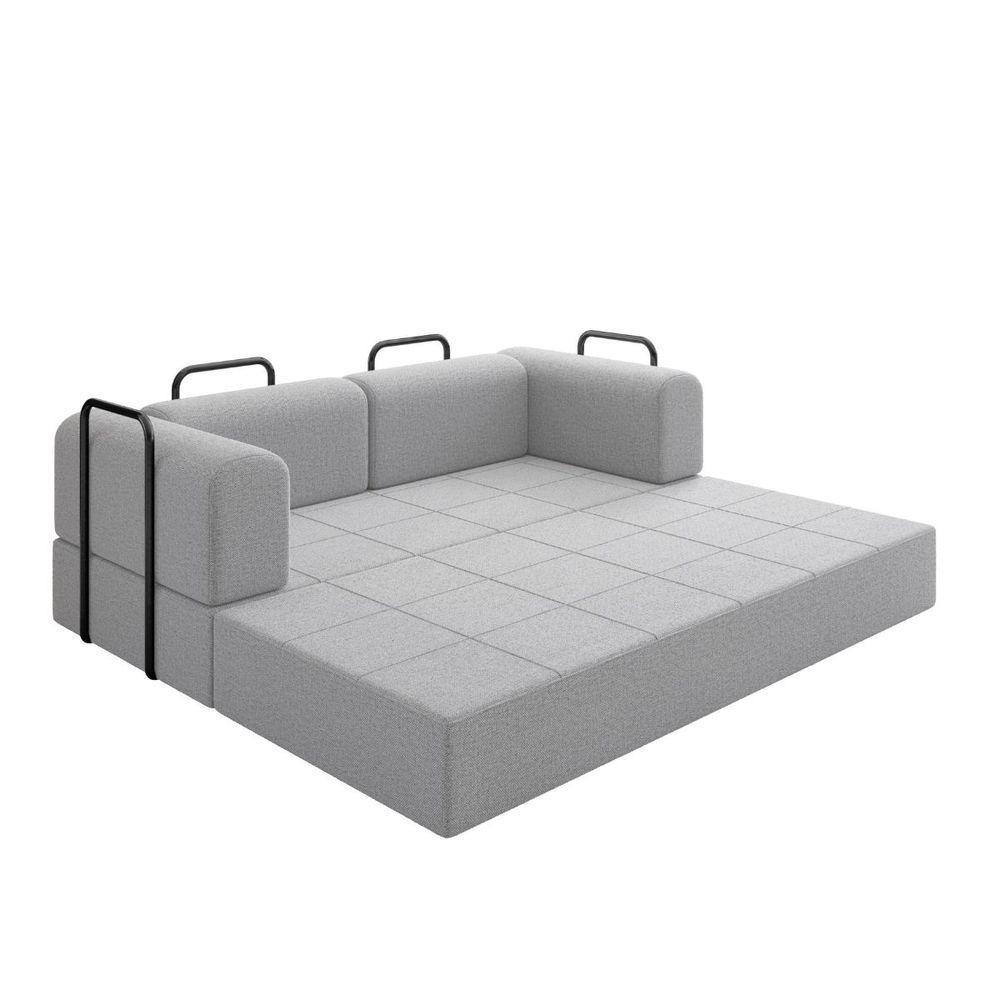 Sofá 2 Lugares Na Caixa Modular Linho Cinza - 6