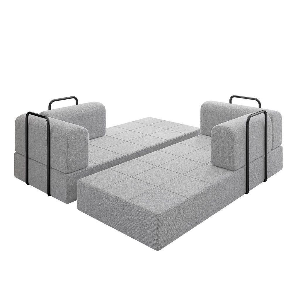 Sofá 2 Lugares Na Caixa Modular Linho Cinza - 7