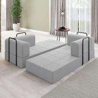 Sofá 2 Lugares Na Caixa Modular Linho Cinza - 3