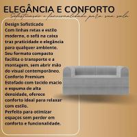 Sofá 2 Lugares Na Caixa Modular Linho Cinza - 9