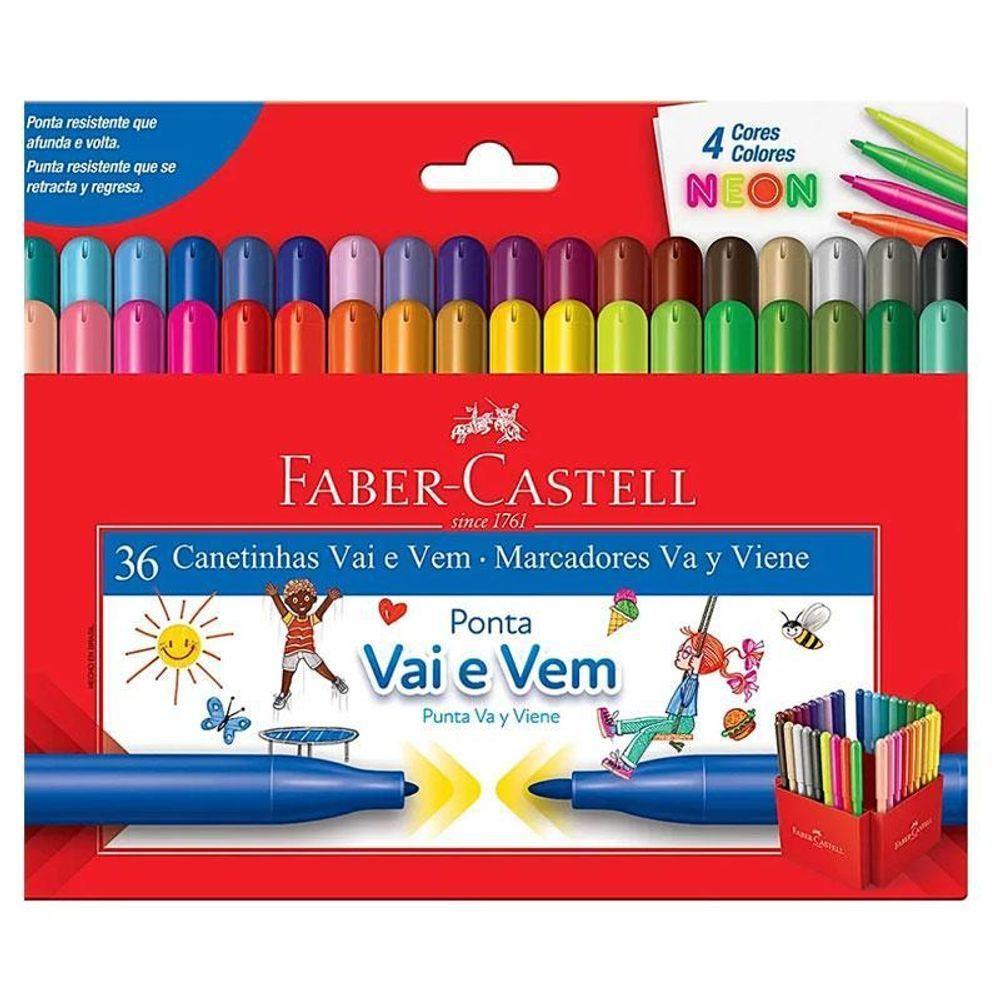 Canetinha Hidrográfica Ponta Vai E Vem 150136vvzf 36 Cores - Faber Castell - 1