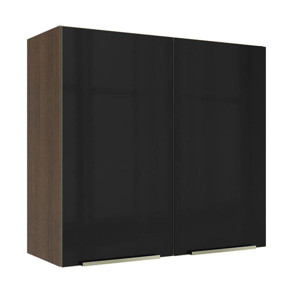 Armário Aéreo 70 Cm 2 Portas Rustic/preto Lux Madesa Rustic/preto - 1