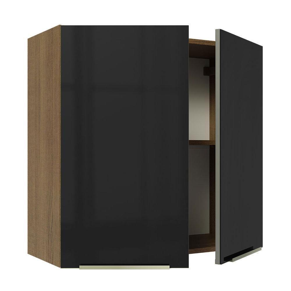 Armário Aéreo 70 Cm 2 Portas Rustic/preto Lux Madesa Rustic/preto - 7