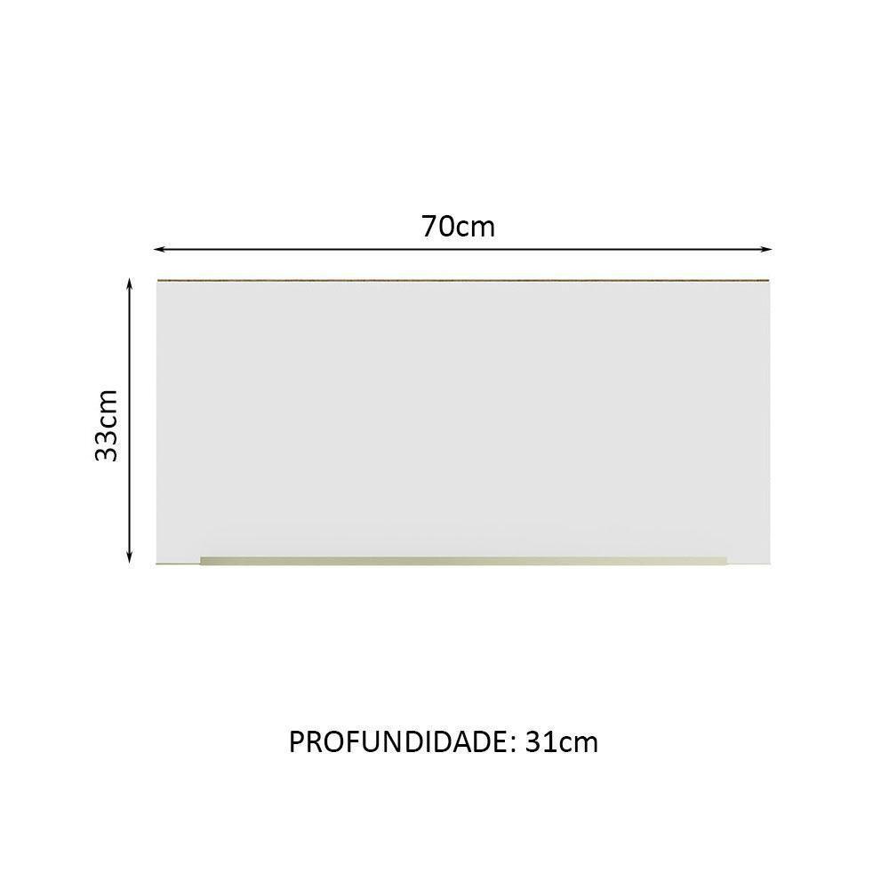 Armário Aéreo 70 Cm 1 Porta Rustic/branco Veludo Lux Madesa Rustic/branco Veludo - 10