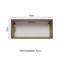 Armário Aéreo 70 Cm 1 Porta Rustic/branco Veludo Lux Madesa Rustic/branco Veludo - 9