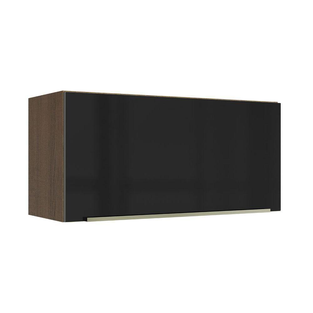 Armário Aéreo 70 Cm 1 Porta Rustic/preto Lux Madesa Rustic/preto - 1
