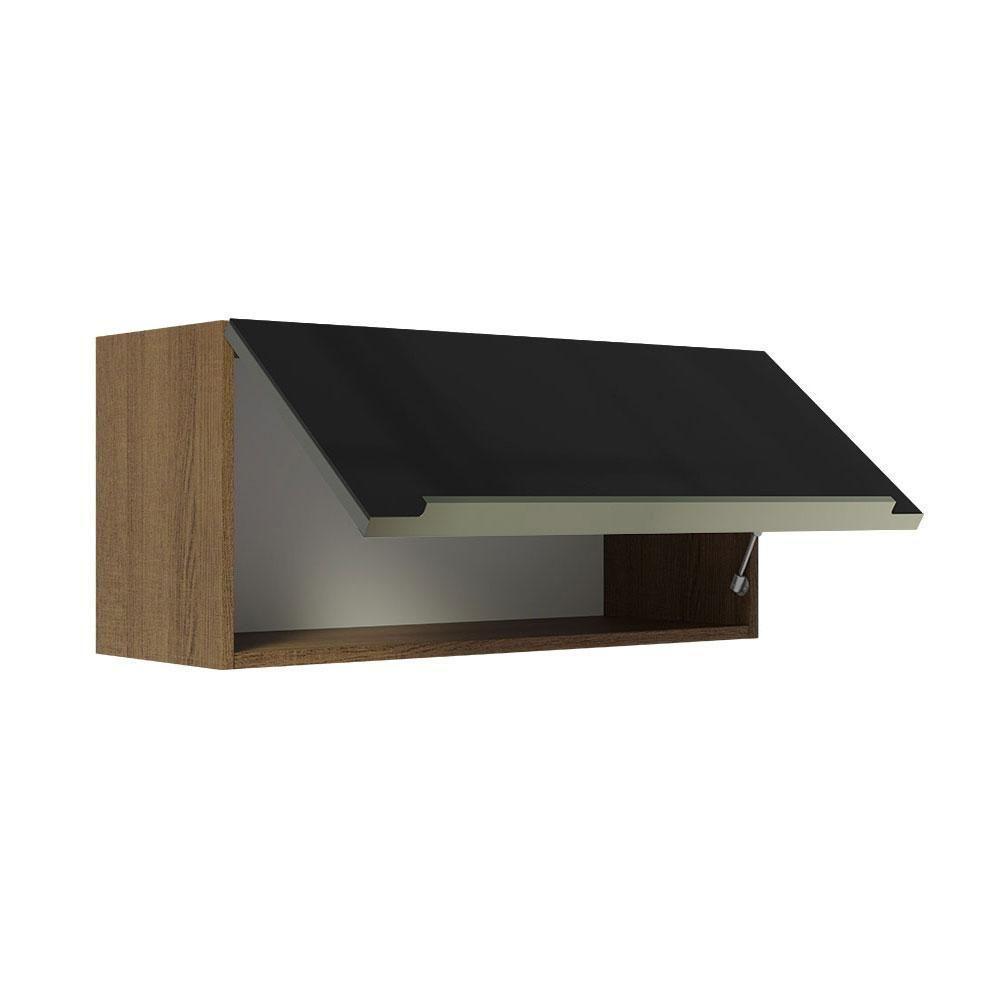 Armário Aéreo 70 Cm 1 Porta Rustic/preto Lux Madesa Rustic/preto - 7