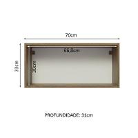 Armário Aéreo 70 Cm 1 Porta Rustic/preto Lux Madesa Rustic/preto - 9