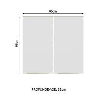 Armário Aéreo 70 Cm 2 Portas Rustic/branco Veludo Lux Madesa Rustic/branco Veludo - 8