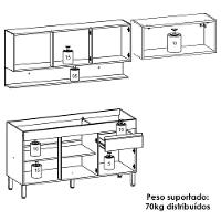 Cozinha Modulada 3 Pecas Com Balcao Pia Line Gris Cp Freijo Ktp Gris Cp Freijo