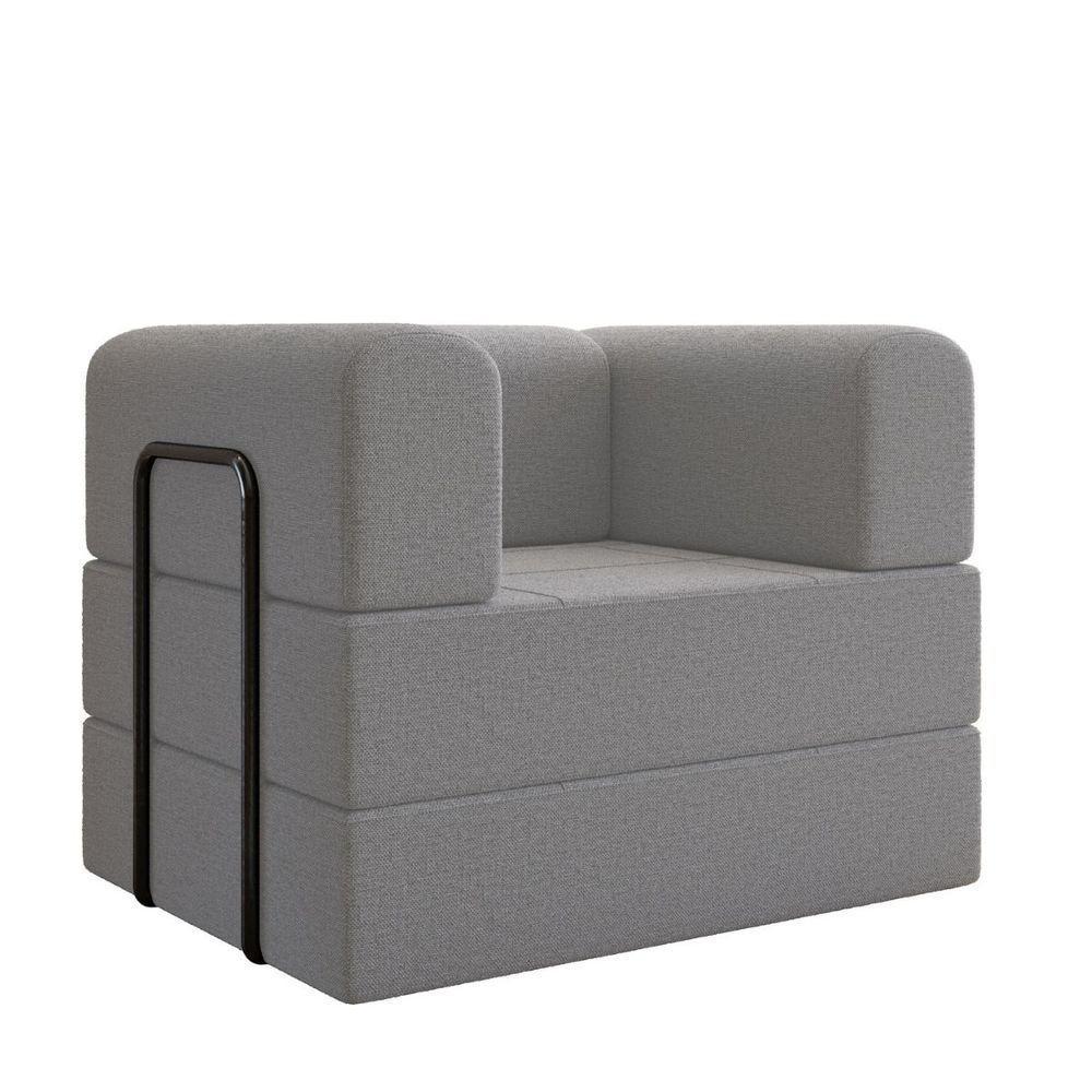 Kit Sofá E Poltrona Na Caixa Modular Roberta Para A Sala Cinza - 7