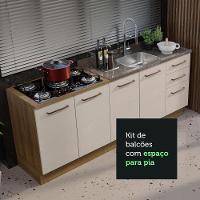 2 Balcões De Cozinha 3 Gavetas 4 Portas (sem Tampo E Pia) Rustic/crema Agata Madesa Rustic/crema - 9