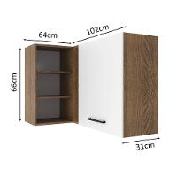 Armário Aéreo 1 Porta Para Linha De 60 Cm Rustic/Branco - 9