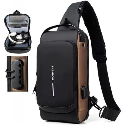 Pochet Masculina Com Cadeado à Prova D'água Anti-roubo Cinza