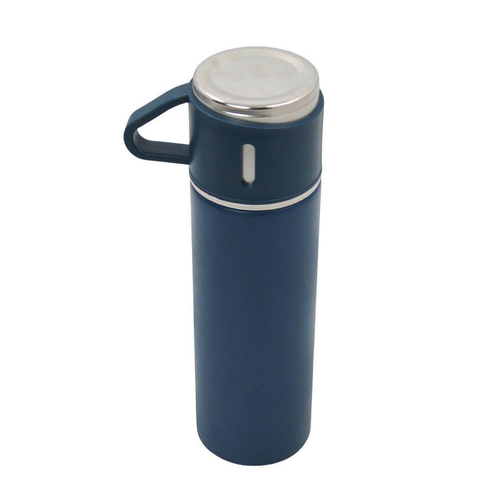 Garrafa Termica Com Copo Parede Dupla Inox Squeeze 500ml Azul - 3