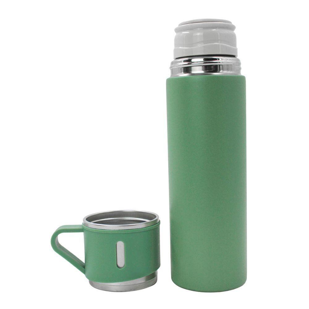 Garrafa Termica Com Copo Parede Dupla Inox Squeeze 500ml Verde - 2