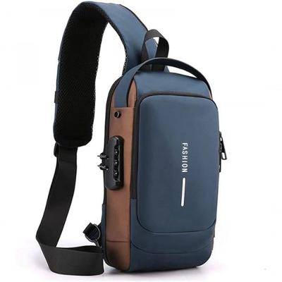 Pochet Masculina Com Cadeado Prova D'água Anti-roubo Azul