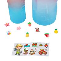 Garrafa Galão De Agua 2l E 900ml Degrade Com Figurinhas Adesivos 3d Tampa Rosa - 6