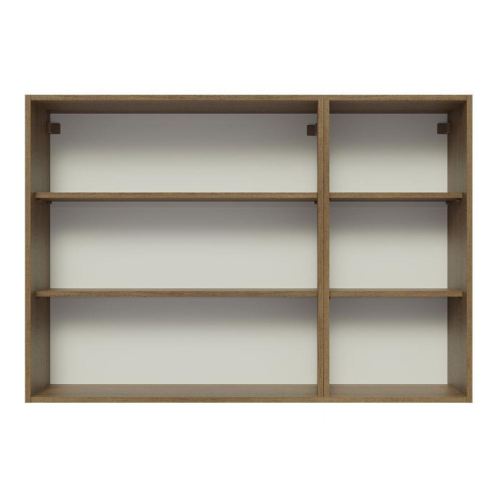 Armário Aéreo 120 Cm 3 Portas Rustic/branco Veludo Lux Madesa Rustic/branco Veludo - 5