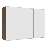Armário Aéreo 120 Cm 3 Portas Rustic/branco Veludo Lux Madesa Rustic/branco Veludo - 1