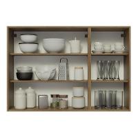 Armário Aéreo 120 Cm 3 Portas Rustic/branco Veludo Lux Madesa Rustic/branco Veludo - 3