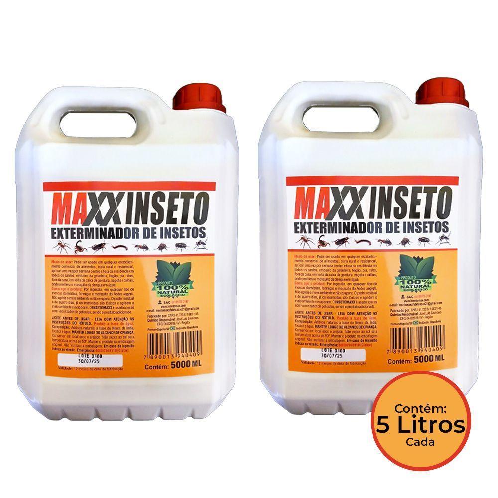 Kit 2 Exterminadores De Escorpiões Baratas E Outros Maxxinseto Power 5 Litros - 100% Natural - 1
