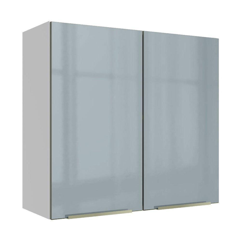 Armário Aéreo 70 Cm 2 Portas Branco/cinza Lux Madesa Branco/cinza - 1