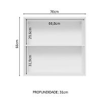 Armário Aéreo 70 Cm 2 Portas Branco/cinza Lux Madesa Branco/cinza - 9