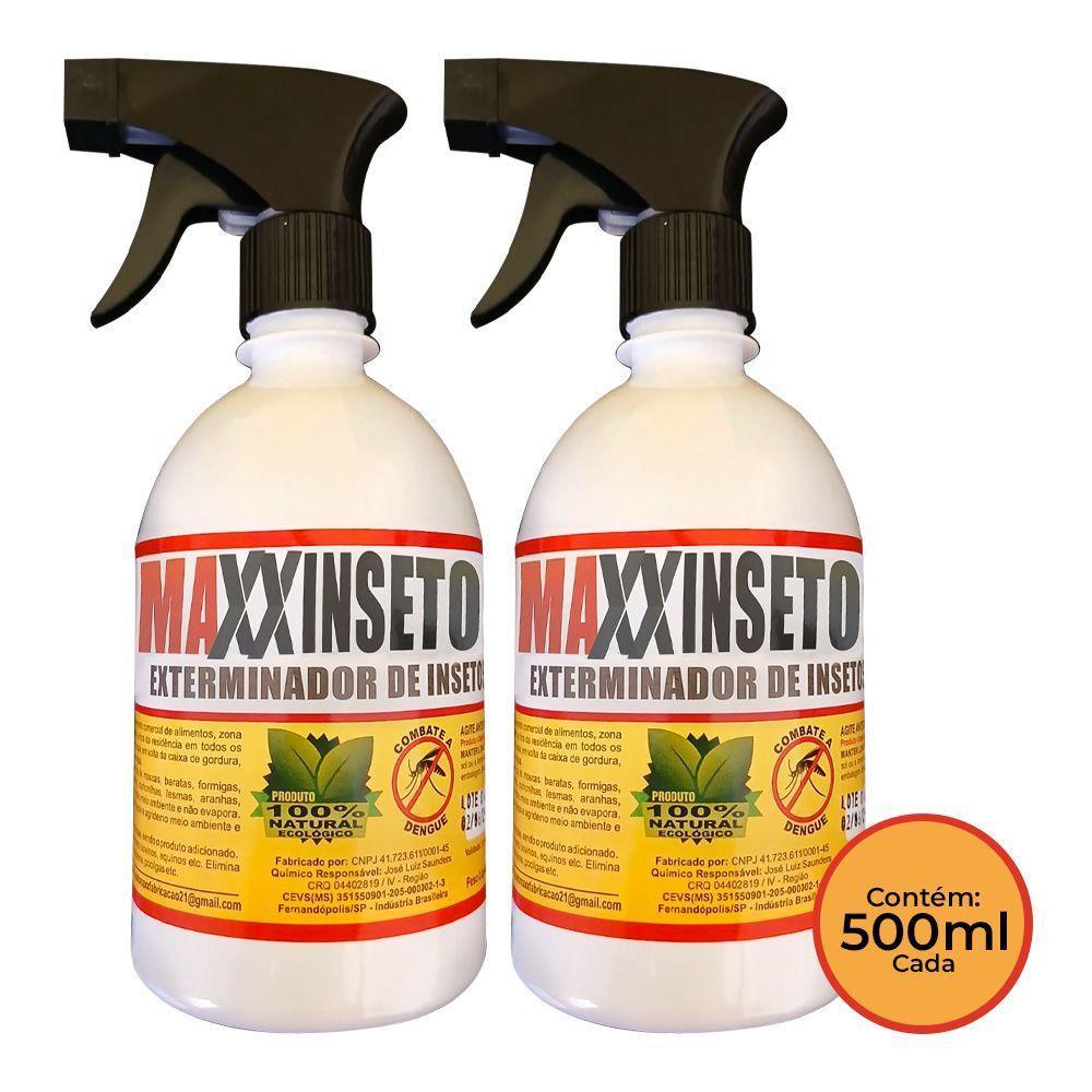 Kit 2 Exterminadores De Insetos Maxxinseto Power 500 Ml - 100% Natural - 1