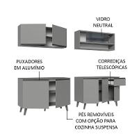 Armário De Cozinha Completa 240Cm Cinza Nice Madesa 03 Cinza - 8