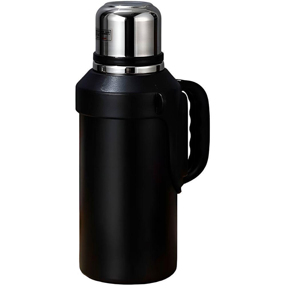 Garrafa Térmica Inox Com Alça Academia Passeio Viagem Preto - 1