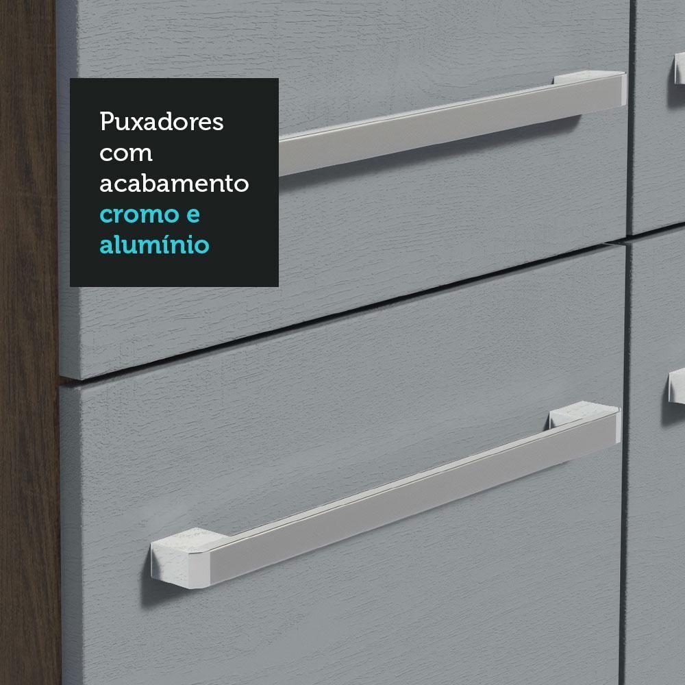 Armário De Cozinha Compacta Pop Com Balcão Rustic/Cinza - 8