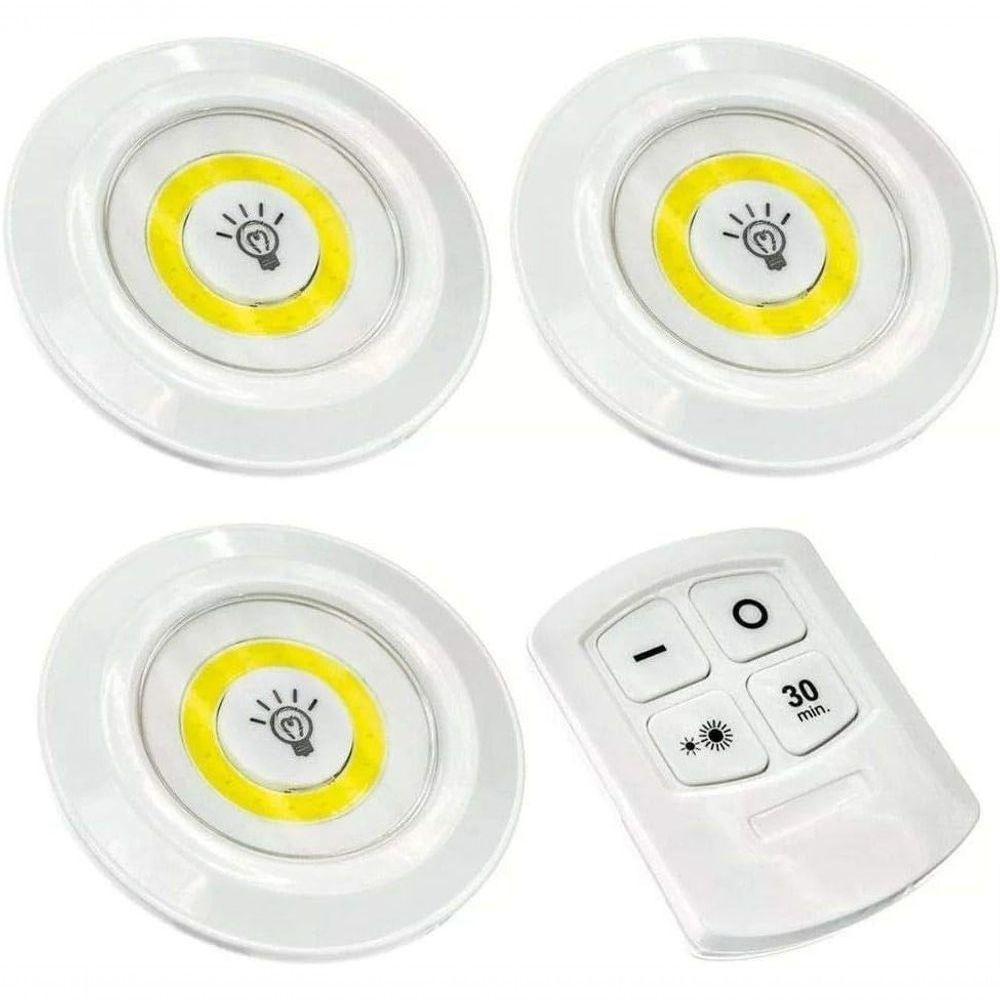Luminária Lâmpada Led Spot Sem Fio Portátil Controle Remoto - 1