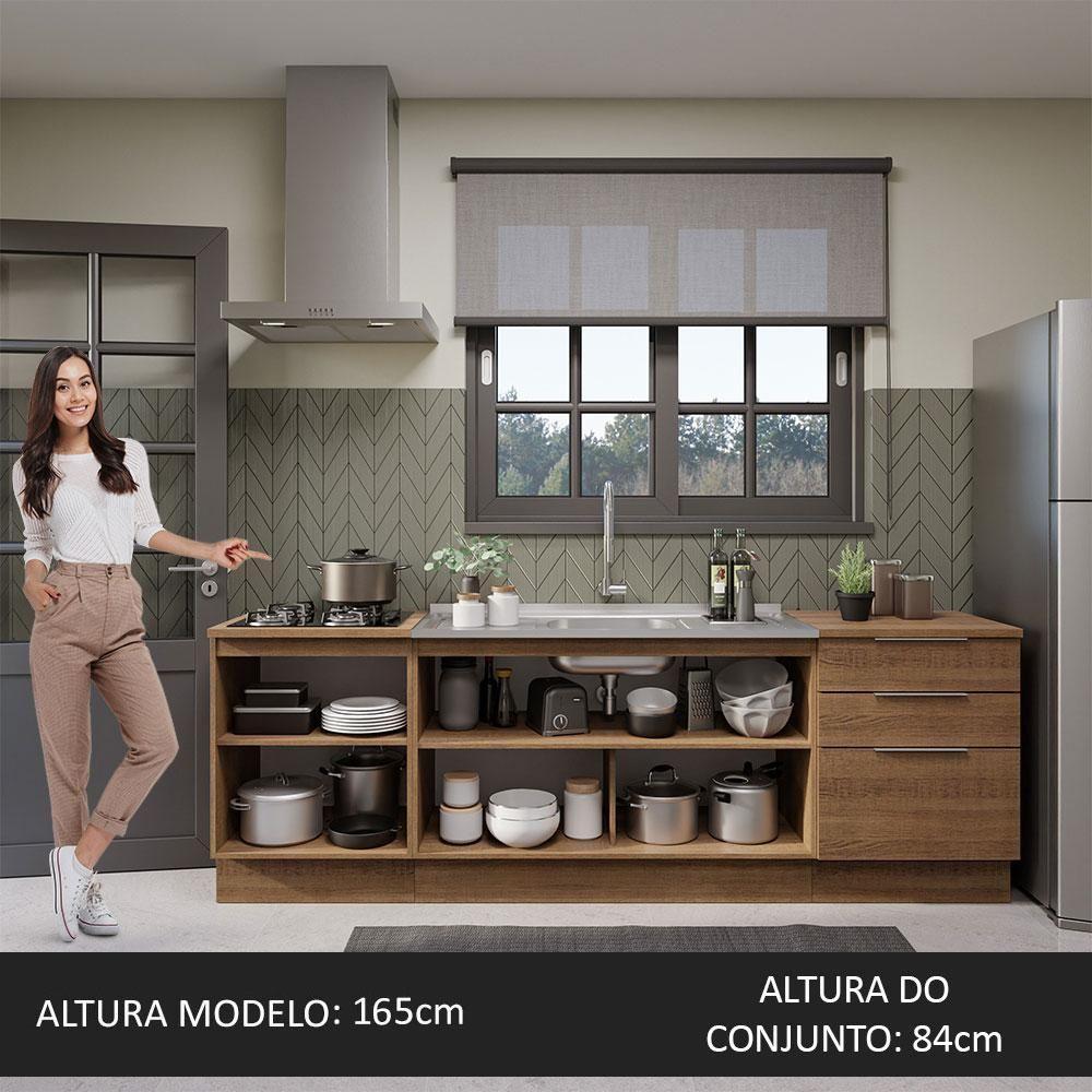 Armário De Cozinha Compacta 240cm Rustic Stella Madesa 01 Rustic - 7