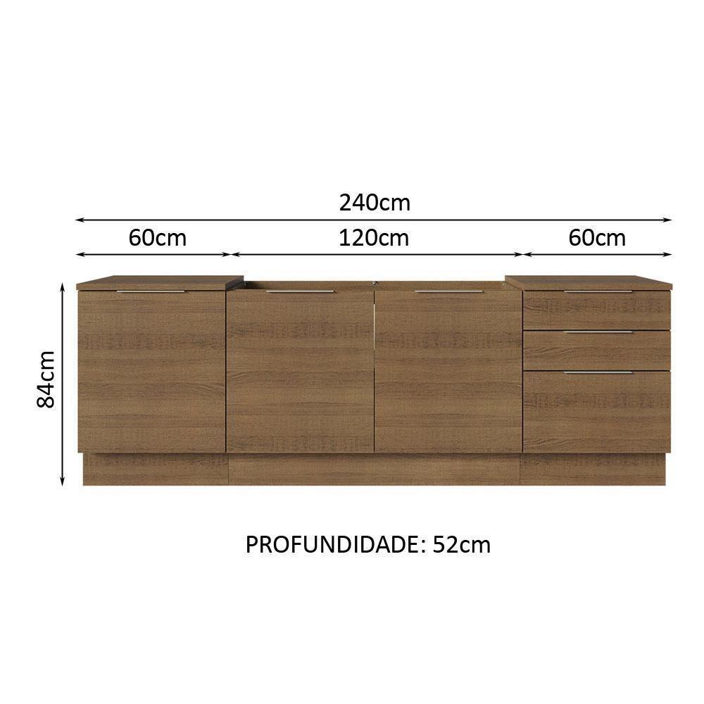 Armário De Cozinha Compacta 240cm Rustic Stella Madesa 01 Rustic - 9