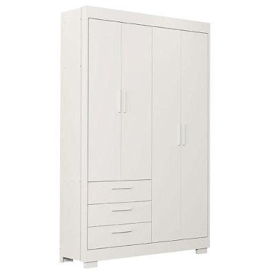 Conjunto Berço Americano Danny e Guarda Roupa Infantil Zaki em MDF Branco