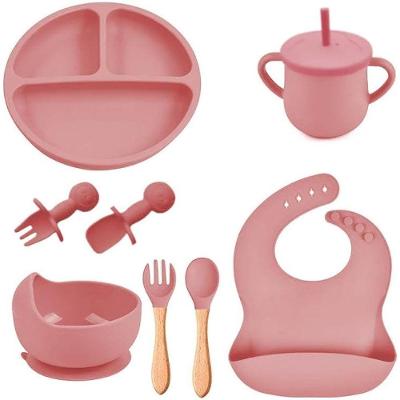 Kit Introdução Alimentar Bebe 8 Peças Silicone Iniciação Para Alimentos (rosa)