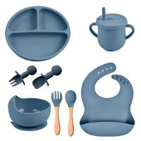 Kit Introdução Alimentar Bebe 8 Peças Silicone Iniciação Para Alimentos (cinza) - 1