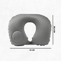 Travesseiro Almofada De Pescoço Inflável E Portátil - Cinza - 2