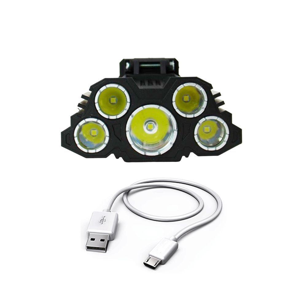 Lanterna De Cabeça 5 Led Usb Recarregavel De Longo Alcance - 3