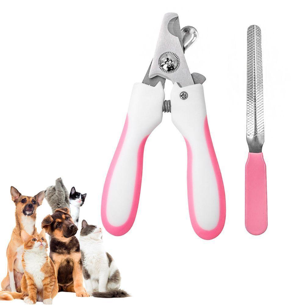 Alicate Pet Tesoura Corte De Unhas Cachorro Gato Com Lixa Rosa - 1