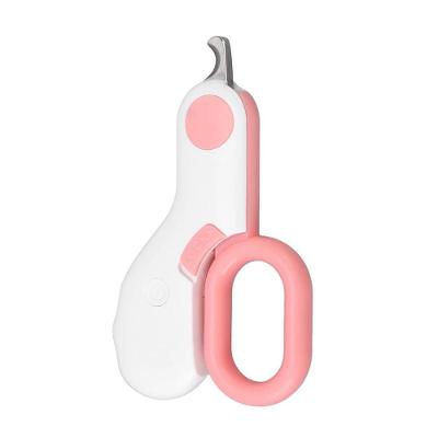 Mini Cortador De Unha Pet Alicate Com Lanterna Cachorro Gato Rosa