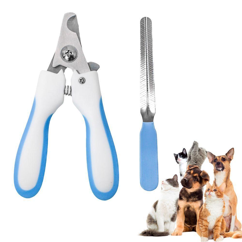 Alicate Pet Tesoura Corte De Unhas Cachorro Gato Com Lixa Azul - 1